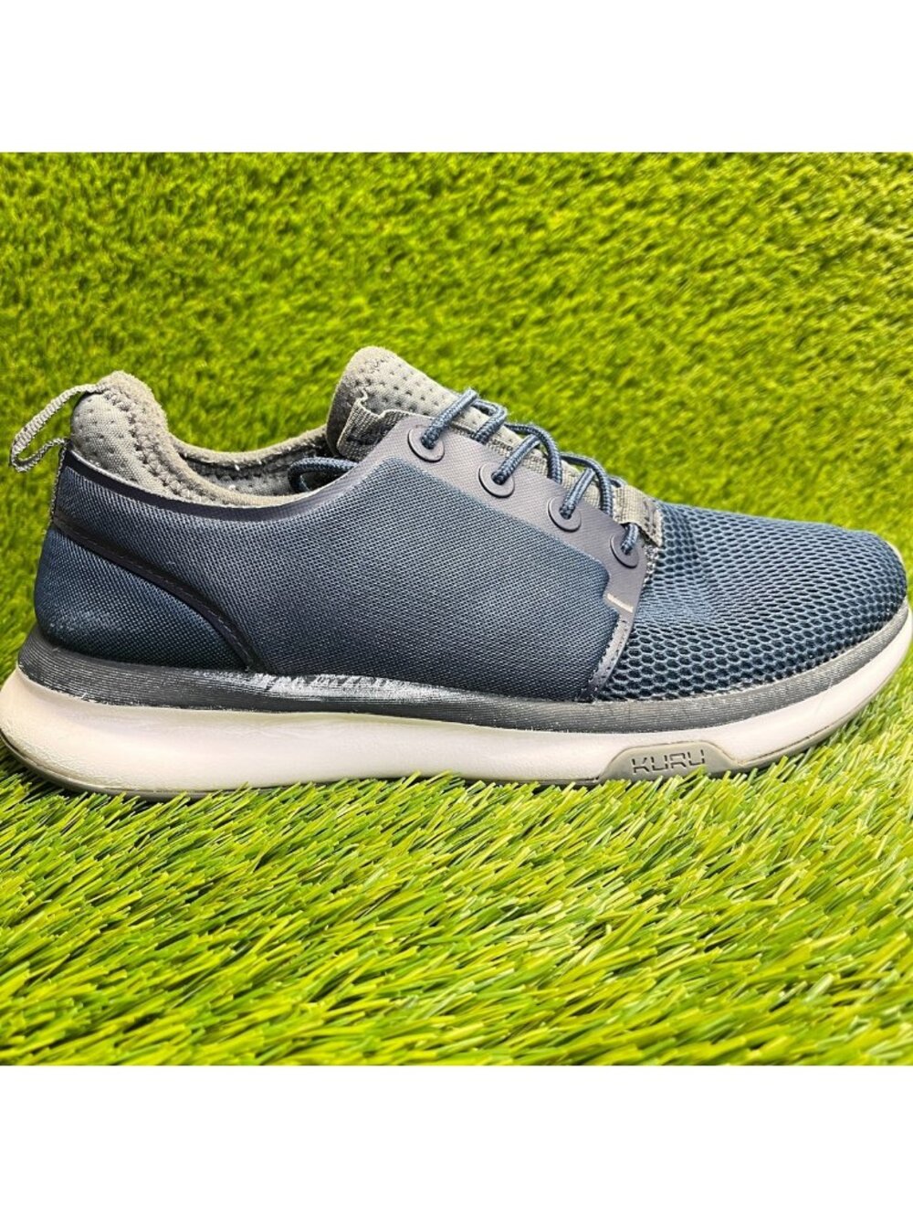 Kuru Atom Mens Size 8 Blue Gray White Athletic Running Walking Shoes Sneakers